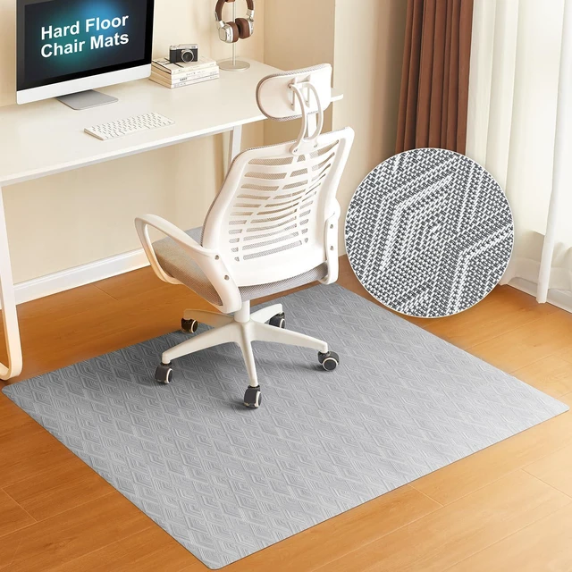 Main image of Office Chair Mat for Hardwood Floor, 45"x53" Heavy Duty Computer Chair Mat - Fast Flat & Smooth Glide - Non-Slip Desk Chair Floor Protector for Home Office - Gray Diamond