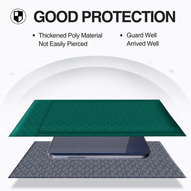Alt view image 5 of 7 - Bubble Mailers 10.5x16 Inch Green 25 Pack Poly Padded Envelopes Large #5 Mailing Packages Opaque Packaging Postal Self Seal Adhesive Waterproof Boutique Shipping Bags
