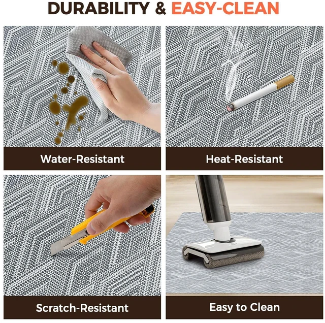 Alt view image 6 of 7 - Office Chair Mat for Hardwood Floor, 45"x53" Heavy Duty Computer Chair Mat - Fast Flat & Smooth Glide - Non-Slip Desk Chair Floor Protector for Home Office - Gray Diamond