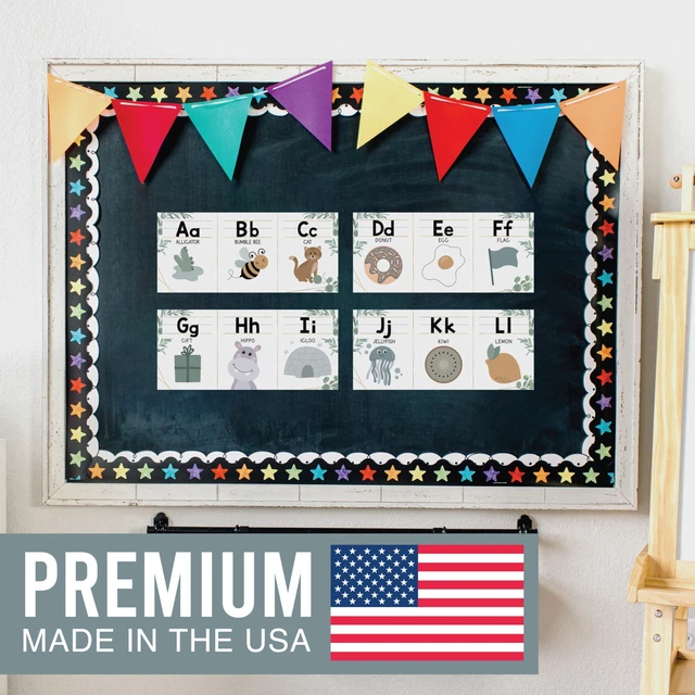 Alt view image 5 of 7 - Alphabet for Classroom Wall Decor -Alphabet Poster & Letters ABC Letters and Number for Preschool & Kindergarten Greenery Classroom Decorations, Homeschool Decor and Daycare Essentials