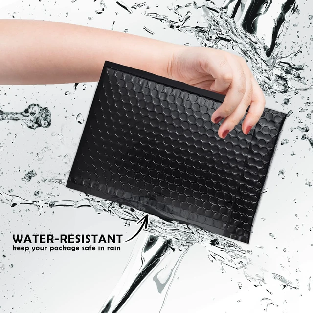 Alt view image 4 of 4 - Black Poly Bubble Mailers 6x10 100 Pack Usable 6x9 Waterproof Self Seal Adhesive Shipping Bags, Cushioning Padded Envelopes for Shipping, Mailing, Packaging