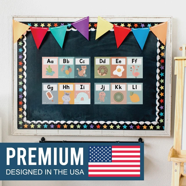 Alt view image 5 of 7 - Alphabet for Classroom Wall Decor -Alphabet Poster & Letters ABC Letters and Number Card for Preschool & Kindergarten Boho Classroom Decoration, Homeschool Decor and Daycare Essentials