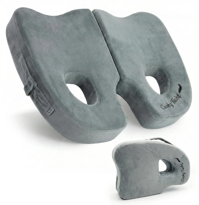 Main image of Premium Foldable Piriformis Seat Cushion - Piriformis Pain and Sciatic Pain Relief Cushion - for Home & Office Use, Perfect for Travel or Driving