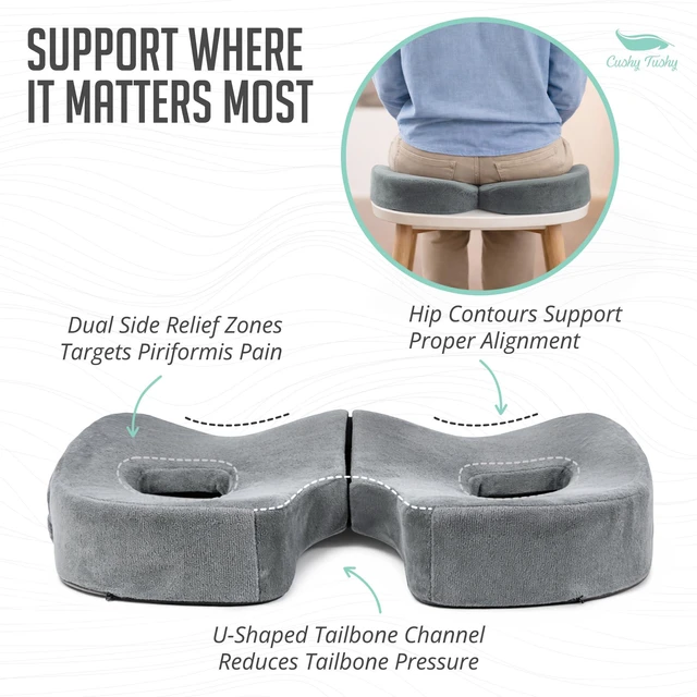 Alt view image 5 of 7 - Premium Foldable Piriformis Seat Cushion - Piriformis Pain and Sciatic Pain Relief Cushion - for Home & Office Use, Perfect for Travel or Driving