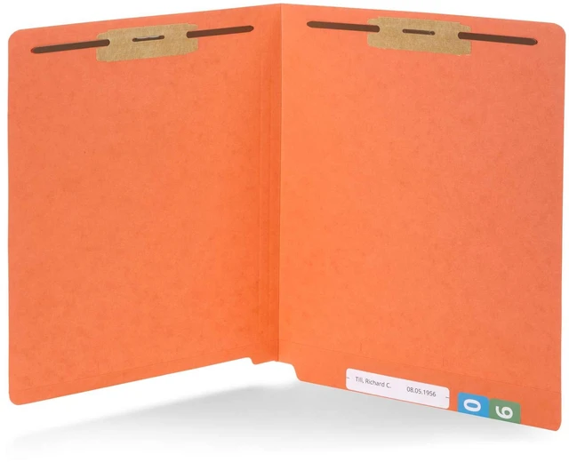 Alt view image 4 of 7 - 50 End Tab Fastener File Folders, Assorted Reinforced End Tab, Letter Size, 11pt, 2 Prong Bonded Fasteners, for Medical Files, Reports, and Office Records