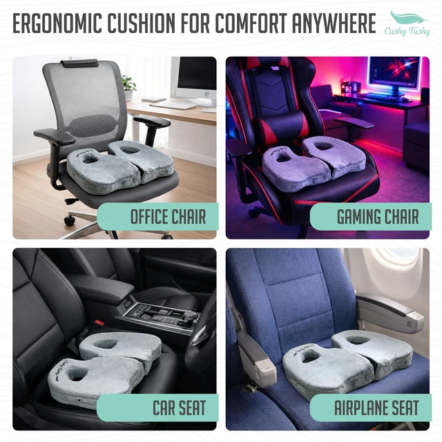 Alt view image 6 of 7 - Premium Foldable Piriformis Seat Cushion - Piriformis Pain and Sciatic Pain Relief Cushion - for Home & Office Use, Perfect for Travel or Driving
