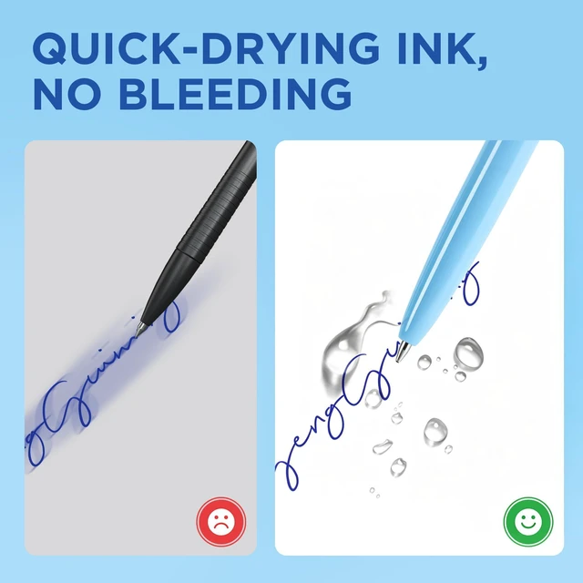 Alt view image 6 of 7 - Pens Bulk, 50 Pack Pens Ballpoint, 1.0MM Blue Ink Pens Retractable,Smooth Writing, No Bleed, Comfortable Grip for Home, Office & School Use
