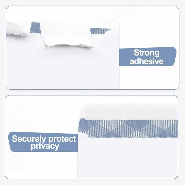 Alt view image 3 of 7 - 750 Pack #10 Double Window Self-Seal Envelopes, Security Tinted Size 4 1/8 X 9 1/2 Inch, For QuickBooks Invoices, Business Statements & Documents, 24 LB Paper