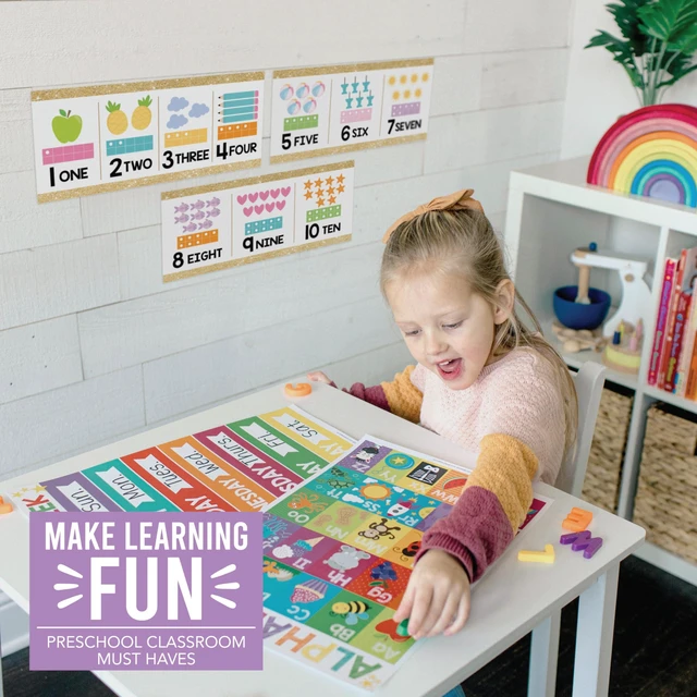 Alt view image 2 of 7 - Alphabet for Classroom Wall Decor -Alphabet Poster & Letters ABC Letters and Number for Preschool & Kindergarten Colorful Classroom Decorations, Homeschool Decor and Daycare Essentials