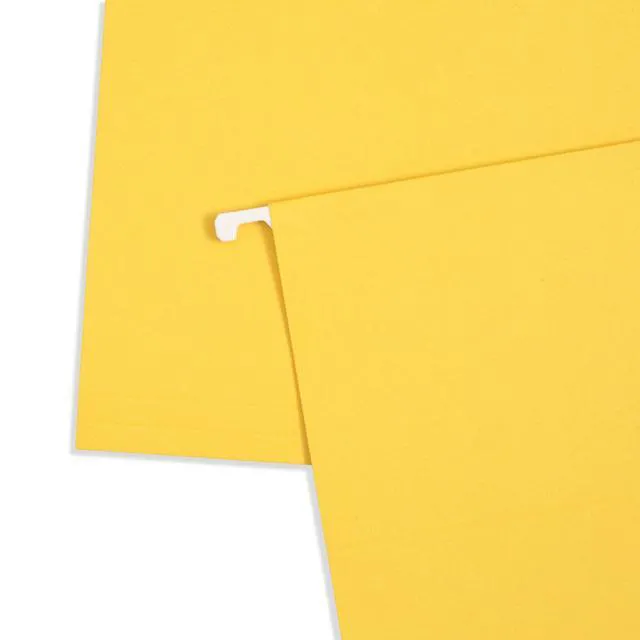 Alt view image 7 of 7 - 25 Hanging File Folders, Legal Size, Yellow Reinforced 11pt, 1/5 Cut Tabs, Plastic Tabs and Inserts Included, for Filing Cabinet, Home, and Office Use