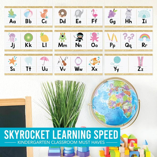 Alt view image 3 of 7 - Alphabet for Classroom Wall Decor -Alphabet Poster & Letters ABC Letters and Number for Preschool & Kindergarten Colorful Classroom Decorations, Homeschool Decor and Daycare Essentials