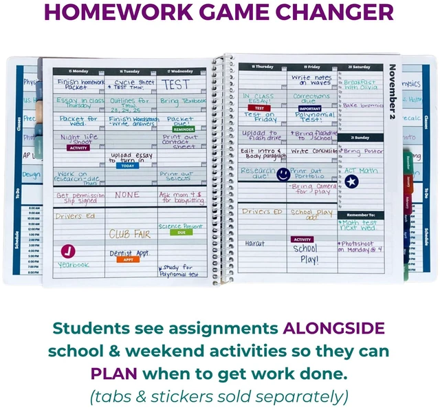 Alt view image 6 of 7 - Academic Planner 2026-2027 School Planner 8.5x8.25 Navy