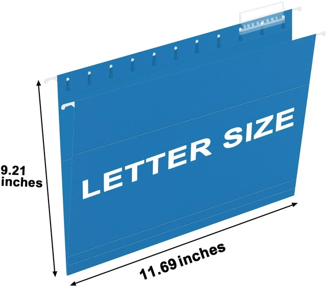 Alt view image 2 of 7 - Hanging File Folders, 30 Pack Reinforced Letter Size Hanging Folders, Designed for Bulky Files, Filing Cabinet, 1/5-Cut Adjustable Tabs (Lightblue)