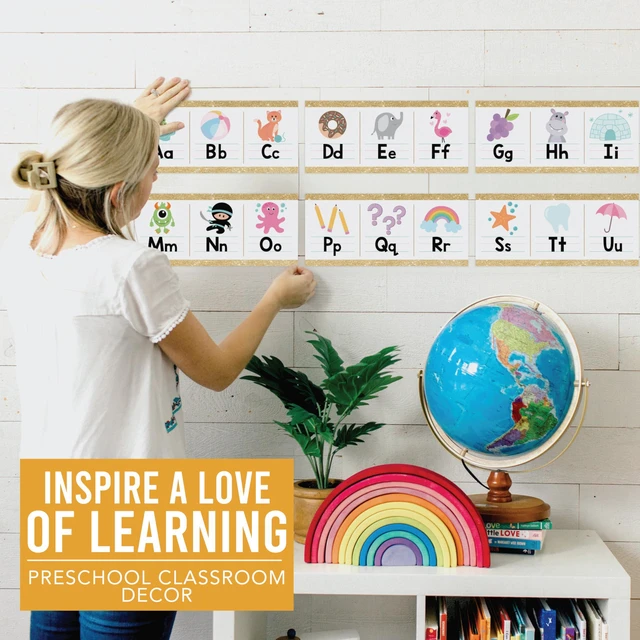 Alt view image 6 of 7 - Alphabet for Classroom Wall Decor -Alphabet Poster & Letters ABC Letters and Number for Preschool & Kindergarten Colorful Classroom Decorations, Homeschool Decor and Daycare Essentials