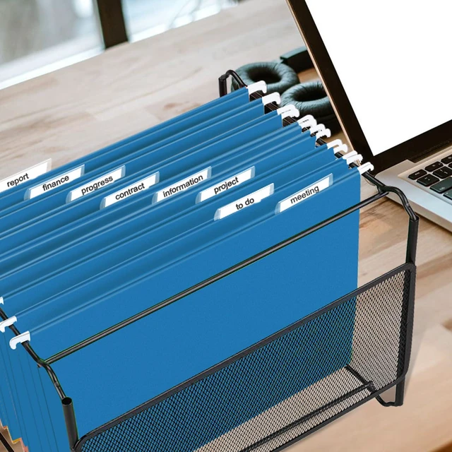 Alt view image 7 of 7 - Hanging File Folders, 30 Pack Reinforced Letter Size Hanging Folders, Designed for Bulky Files, Filing Cabinet, 1/5-Cut Adjustable Tabs (Lightblue)