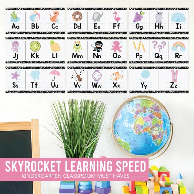 Alt view image 3 of 7 - Alphabet for Classroom Wall Decor -Alphabet Poster & Letters ABC Letters and Number Card for Preschool & Kindergarten Pastel Classroom Decoration, Homeschool Decor and Daycare Essentials