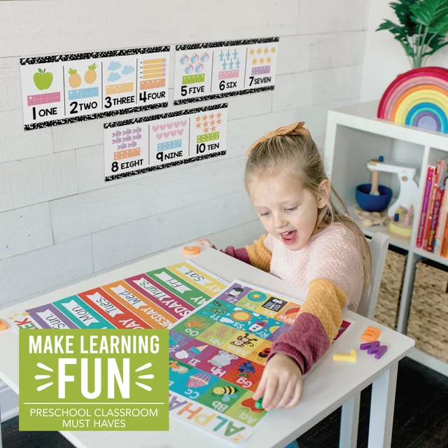 Alt view image 2 of 7 - Alphabet for Classroom Wall Decor -Alphabet Poster & Letters ABC Letters and Number Card for Preschool & Kindergarten Pastel Classroom Decoration, Homeschool Decor and Daycare Essentials