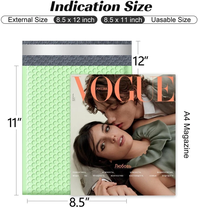 Alt view image 2 of 7 - Bubble Mailers 8.5x12 Inch 25pc Mint Green Shipping Bags, Chic Packaging Bags For Small Business, Colored Padded Mailing Envelopes, Opaque Matte Self Seal Bubble Poly Mailers Bulk #2