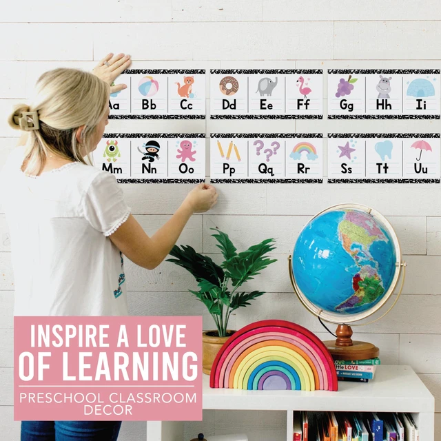 Alt view image 6 of 7 - Alphabet for Classroom Wall Decor -Alphabet Poster & Letters ABC Letters and Number Card for Preschool & Kindergarten Pastel Classroom Decoration, Homeschool Decor and Daycare Essentials