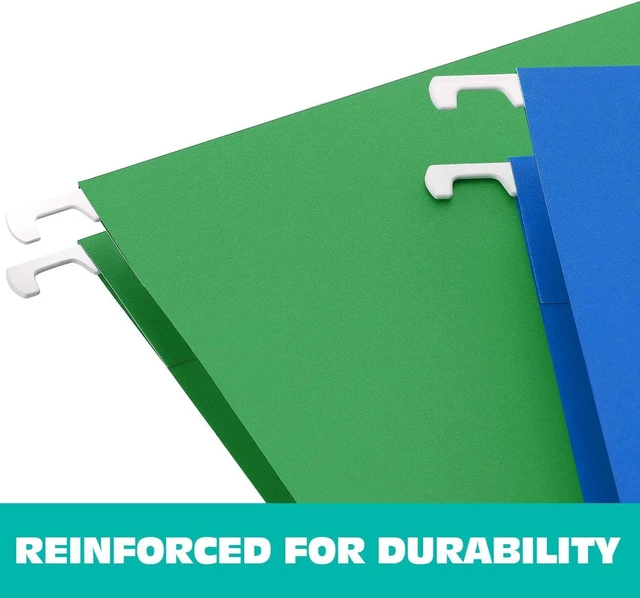 Alt view image 4 of 7 - Hanging File Folders, 30 Pack Letter Size Reinforced Hanging Folders, Designed for Bulky Files, Medical Charts, Filing Cabinet, Adjustable Tabs, Assorted Colors