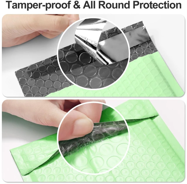 Alt view image 5 of 7 - Bubble Mailers 8.5x12 Inch 25pc Mint Green Shipping Bags, Chic Packaging Bags For Small Business, Colored Padded Mailing Envelopes, Opaque Matte Self Seal Bubble Poly Mailers Bulk #2