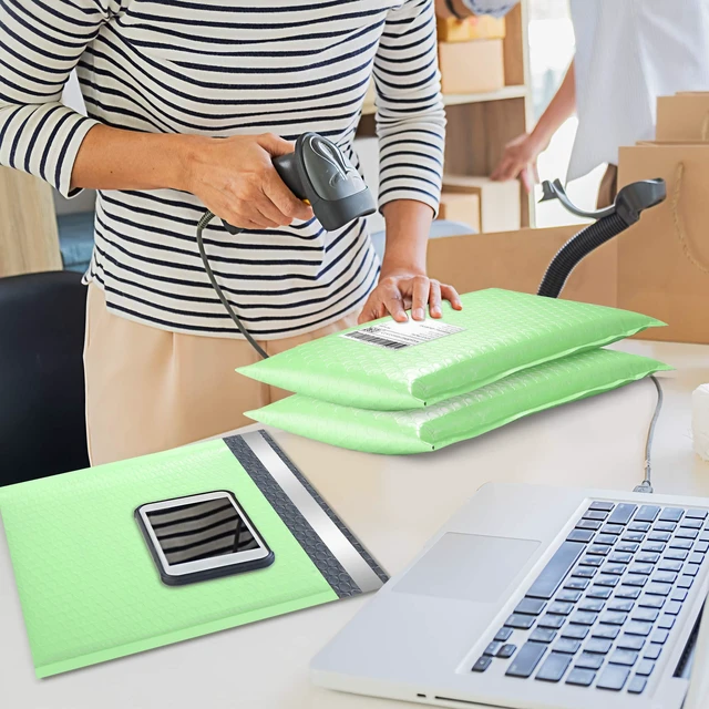 Alt view image 6 of 7 - Bubble Mailers 8.5x12 Inch 25pc Mint Green Shipping Bags, Chic Packaging Bags For Small Business, Colored Padded Mailing Envelopes, Opaque Matte Self Seal Bubble Poly Mailers Bulk #2