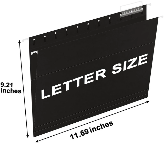 Alt view image 2 of 7 - Hanging File Folders, 30 Pack Reinforced Letter Size Hanging Folders, Designed for Bulky Files, Filing Cabinet, 1/5-Cut Adjustable Tabs (Black)