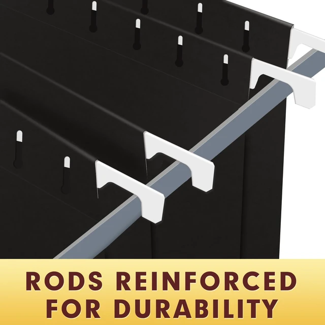 Alt view image 4 of 7 - Hanging File Folders, 30 Pack Reinforced Letter Size Hanging Folders, Designed for Bulky Files, Filing Cabinet, 1/5-Cut Adjustable Tabs (Black)