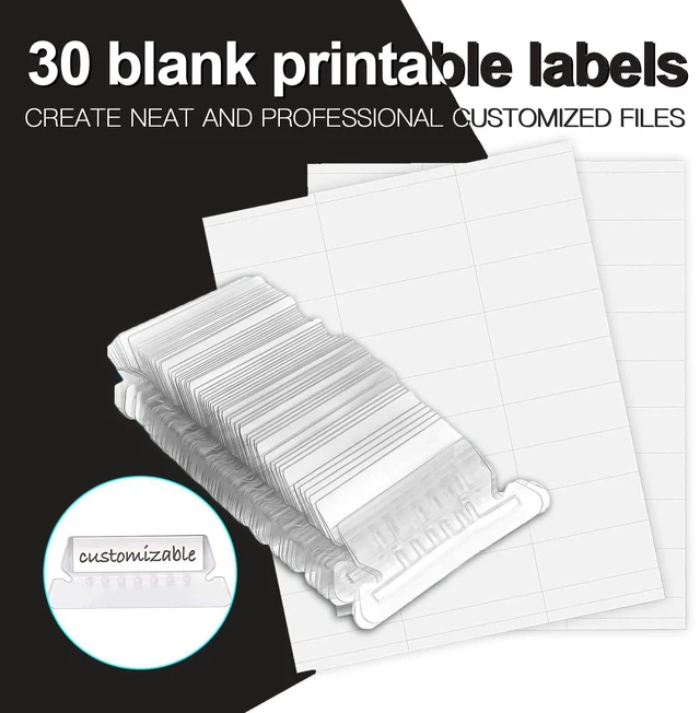 Alt view image 5 of 7 - Hanging File Folders, 30 Pack Reinforced Letter Size Hanging Folders, Designed for Bulky Files, Filing Cabinet, 1/5-Cut Adjustable Tabs (Black)
