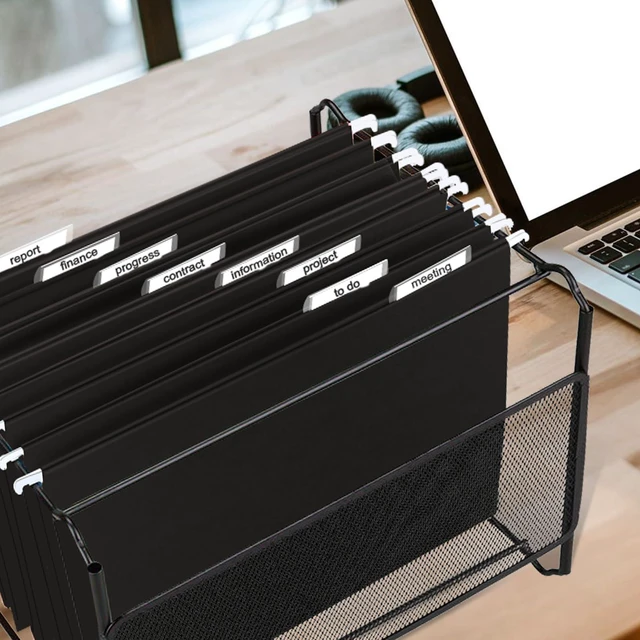 Alt view image 7 of 7 - Hanging File Folders, 30 Pack Reinforced Letter Size Hanging Folders, Designed for Bulky Files, Filing Cabinet, 1/5-Cut Adjustable Tabs (Black)