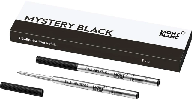 Alt view image 2 of 3 - Ballpoint Pen Refills (F) Mystery Black 116189 Refill Cartridges with a Fine Tip for Ball Pens 2 x Black Ballpoint Refills