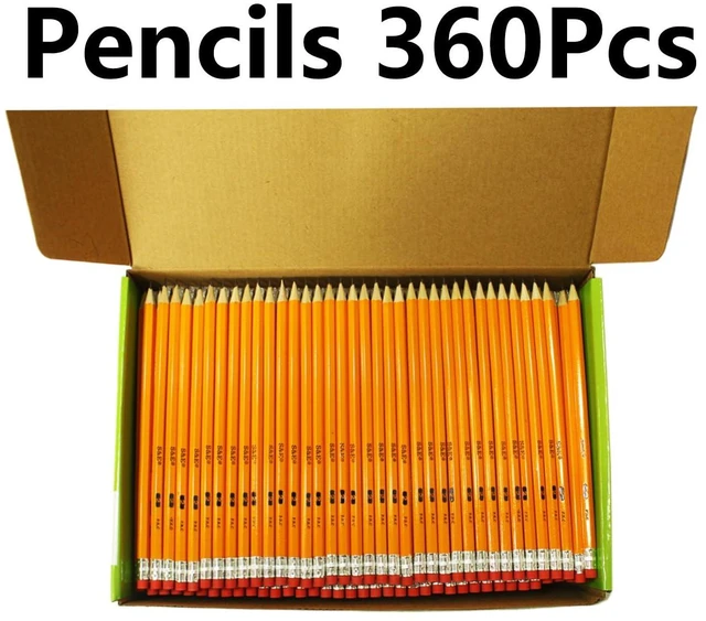Alt view image 3 of 7 - 360 Pack #2 Pencils Pre-sharpened, with Erasers, HB Lead, Bulk Pencil, Classroom, Home & Office, Back to School