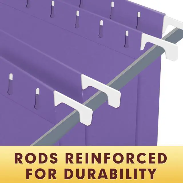 Alt view image 4 of 7 - Hanging File Folders, 30 Pack Reinforced Letter Size Hanging Folders, Designed for Bulky Files, Filing Cabinet, 1/5-Cut Adjustable Tabs (Purple)