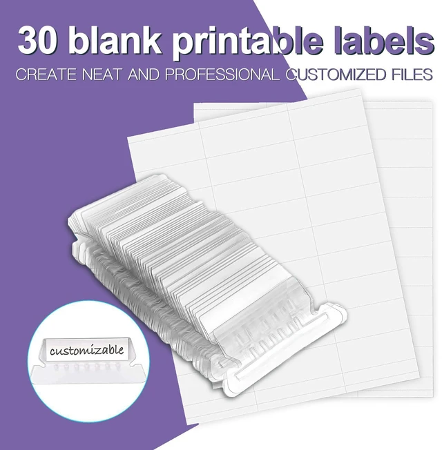 Alt view image 5 of 7 - Hanging File Folders, 30 Pack Reinforced Letter Size Hanging Folders, Designed for Bulky Files, Filing Cabinet, 1/5-Cut Adjustable Tabs (Purple)