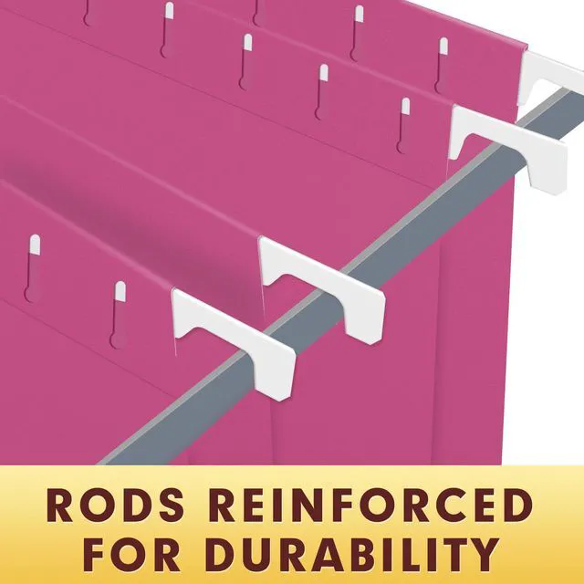 Alt view image 4 of 7 - Hanging File Folders, 30 Pack Reinforced Letter Size Hanging Folders, Designed for Bulky Files, Filing Cabinet, 1/5-Cut Adjustable Tabs (Pink)
