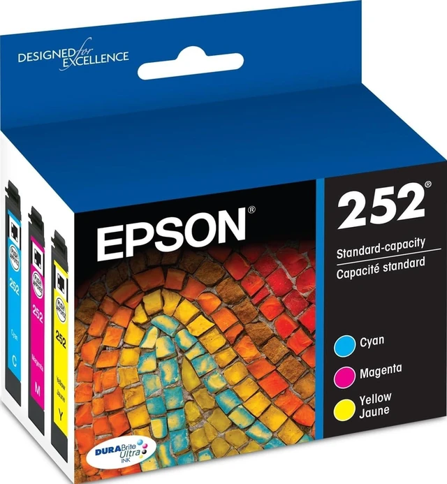 Main image of 252 Genuine Ink Standard Capacity 3 Color Combo Pack T252520 Works With WorkForce WF-3620 WF-3640 WF-7110 WF-7210 WF-7610 WF-7620 WF-7710 WF-7720 Printers