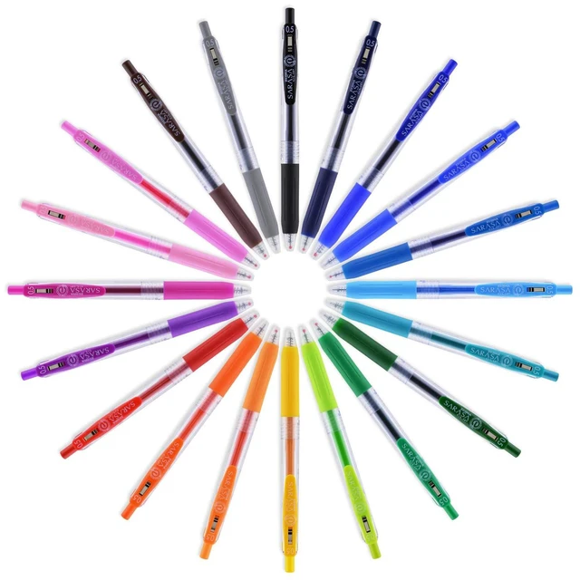 Alt view image 5 of 7 - SARASA Clip Retractable Gel Pen, Rainbow Assorted Ink, 12-Pack Fine 0.5mm Point Tip, Vibrant Ink, Ideal for Planners, School and Office Supplies, Journaling and Note-Taking (44100)