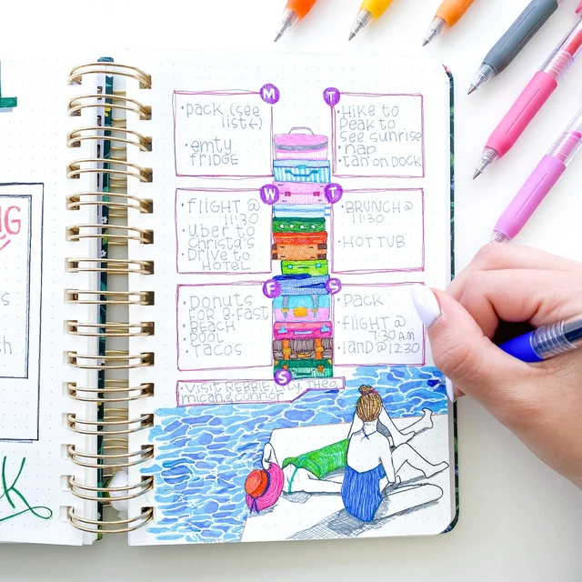 Alt view image 4 of 7 - SARASA Clip Retractable Gel Pen, Rainbow Assorted Ink, 12-Pack Fine 0.5mm Point Tip, Vibrant Ink, Ideal for Planners, School and Office Supplies, Journaling and Note-Taking (44100)