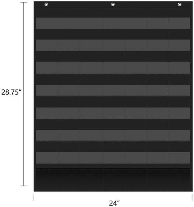 Alt view image 3 of 7 - Boho 46+3 Pockets Calendar Pocket Chart with 92 Cards for Classroom,Large Size: 28.75 x 24 inch Black Monthly Calendar and Weather Pocket Chart for Students Learning for Home or School
