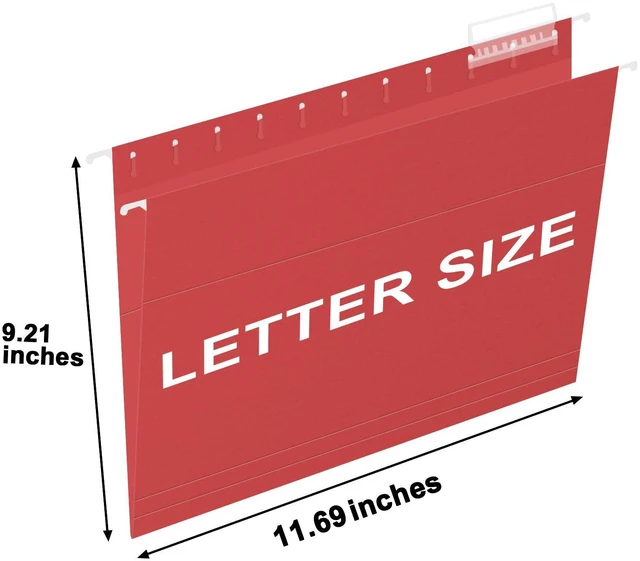 Alt view image 2 of 7 - Hanging File Folders, 30 Pack Reinforced Letter Size Hanging Folders, Designed for Bulky Files, Filing Cabinet, 1/5-Cut Adjustable Tabs (Red)
