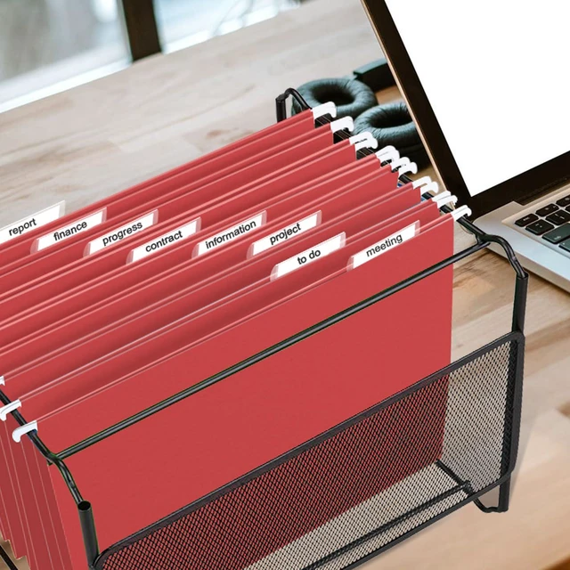 Alt view image 7 of 7 - Hanging File Folders, 30 Pack Reinforced Letter Size Hanging Folders, Designed for Bulky Files, Filing Cabinet, 1/5-Cut Adjustable Tabs (Red)