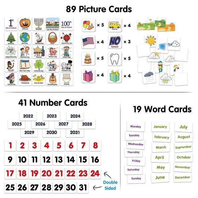 Alt view image 5 of 7 - Calendar and Weather Pocket Chart, Classroom Organized Chart, 149 Pieces (Black)