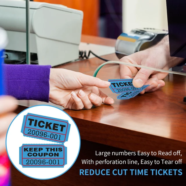 Alt view image 6 of 7 - L LIKED Raffle Tickets Double Roll,Consecutively Numbered,50/50 Raffle Tickets for Event,Party,Prize,Drawing(3000,White/Red/Blue)