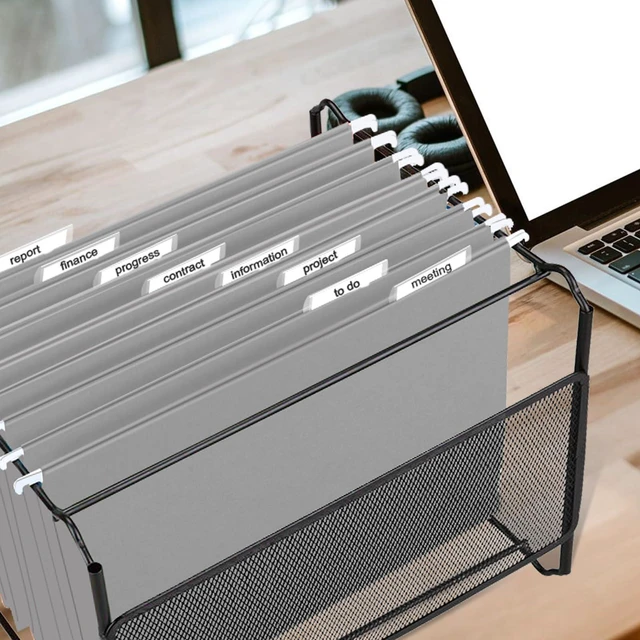 Alt view image 7 of 7 - Hanging File Folders, 60 Pack Reinforced Letter Size Hanging Folders, Designed for Bulky Files, Filing Cabinet, 1/5-Cut Adjustable Tabs (Gray)