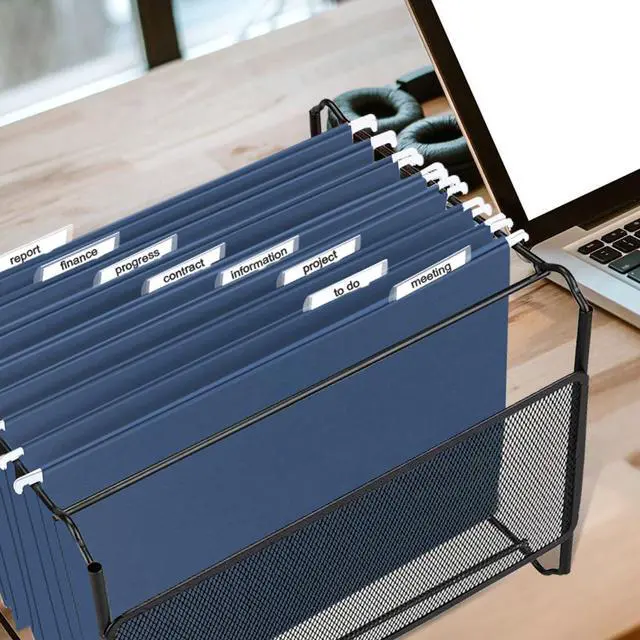 Alt view image 7 of 7 - Hanging File Folders, 30 Pack Reinforced Letter Size Hanging Folders, Designed for Bulky Files, Filing Cabinet, 1/5-Cut Adjustable Tabs (Blue)