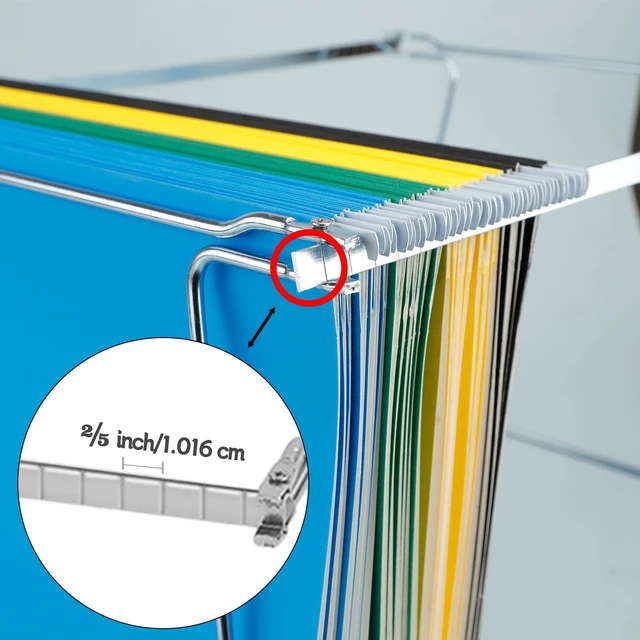 Alt view image 3 of 5 - 4 Pack Hanging File Folder Frames, Heavy Duty Steel Hanging File Organizer, File Cabinet Rails, Adjustable 11 to 17.4 Inches, Suitable for File Cabinets, Storage File Boxes