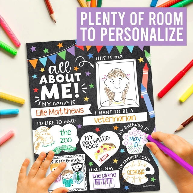 Alt view image 5 of 7 - 20 All About Me Posters Elementary Classroom Decor, Star Student Poster 100 Days of School Items, Student of the Week Poster Elementary Classroom Must Haves, End of School Year Teacher Supplies