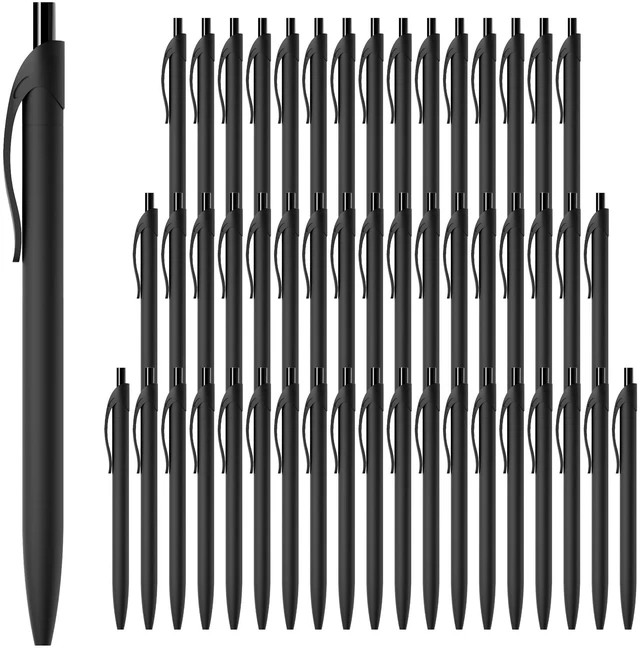 Main image of Pens Bulk, 50 Pack No Bleed Black Ink Click Pens, Wholesale Retractable Ballpoint Pens, Pen Medium Point, Smooth Writing, 1.0MM