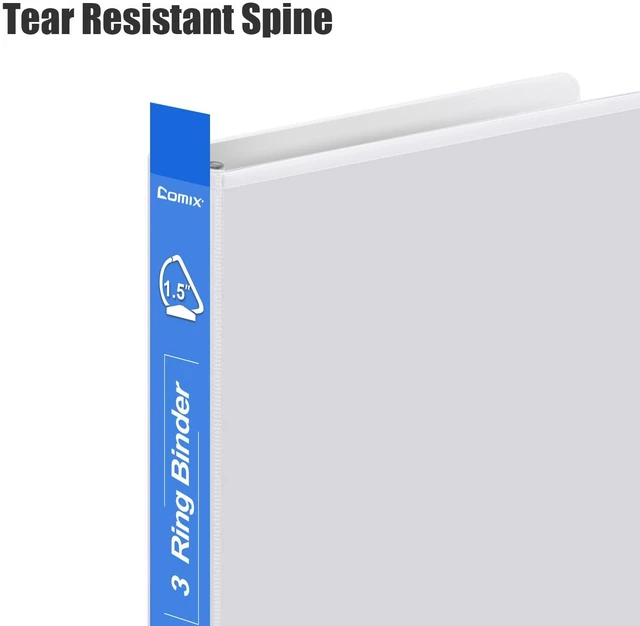 Alt view image 3 of 5 - Heavy Duty 1 1/2 inch Slant-D Ring View Binder, 1.5 inch 3 Ring Binders, Hold 350 Sheets of 8.5" x 11" Paper, 12 Pack (White)