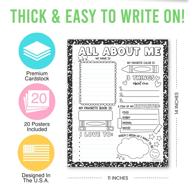Alt view image 4 of 7 - 20 All About Me Posters Elementary Classroom Decor, Star Student Poster 100 Days of School Items, Student of the Week Poster Elementary Classroom Must Haves, End of School Year Teacher Supplies